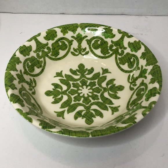 Pier 1 Royal Regal Melamine Green White Serving Bowls Set of 2 - Picture 2 of 4